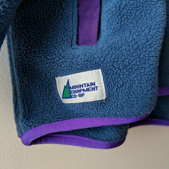 Vintage 90s MEC Fleece Polartec Full Zip Up Jacket Flower Motif - Picture 4 of 7